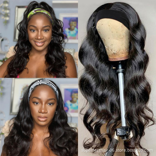 Bodywave headband wig synthetic headband wig fiber box hair headband wig